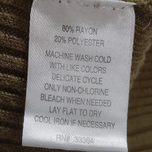 Energie Sweater M Women's Long Sleeve Olive Green Turtleneck - Picture 5 of 5